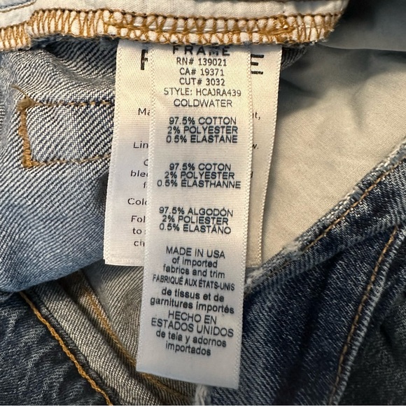 FRAME Denim, Heritage Le California Raw Edge, Coldwater Wash, Size 26 EUC - Picture 9 of 15